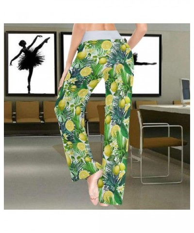 Branch of Fresh Citrus Lemon White Flowers Women's Pajama Pants Lounge Sleep Wear - Multi - C019C9HMSIM $38.14 Bottoms