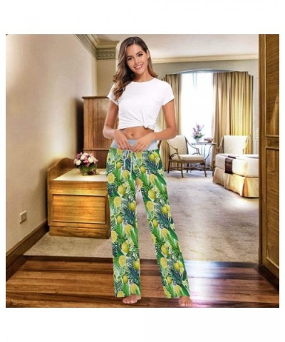 Branch of Fresh Citrus Lemon White Flowers Women's Pajama Pants Lounge Sleep Wear - Multi - C019C9HMSIM $38.14 Bottoms