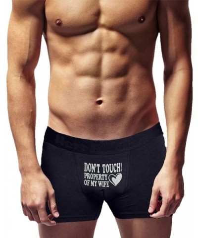 Cool Boxer Briefs | Don't Touch! Property of My Wife | Innovative Gift. Birthday Present. Novelty Item. - Black - CV182LZNMT4...