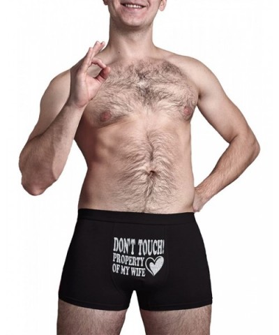 Cool Boxer Briefs | Don't Touch! Property of My Wife | Innovative Gift. Birthday Present. Novelty Item. - Black - CV182LZNMT4...