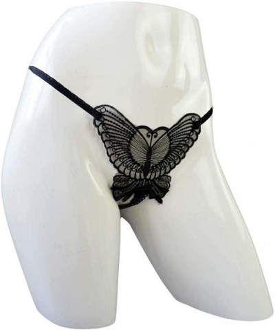 Women Butterfly Panties Lace Thongs Panties G-String Underwear - Black - C518U98AL5O $14.22 Panties