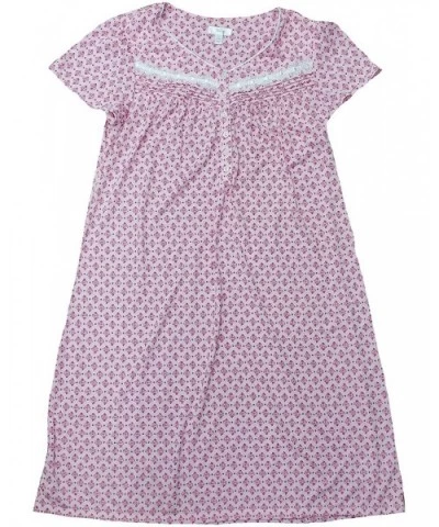 Geo Print Completely Pink Flutter Sleeve Gown Nightgown - C81956YMCGO $53.57 Nightgowns & Sleepshirts