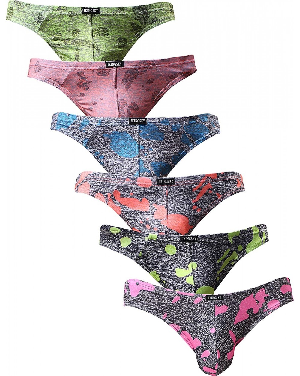 Men's Camouflage Thong Underwear Sexy Low Rise T-Back Underwear - 6 Pack - CZ18DRSOYUZ $32.09 G-Strings & Thongs