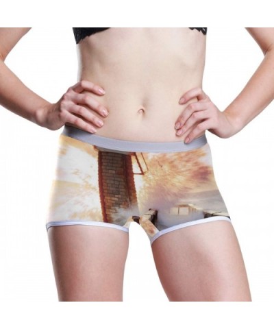 Boyshort Panties Women's St Patrick's Day Shamrock Soft Underwear Briefs - Sunset Lighthouse - C618SXZDRI4 $30.99 Panties