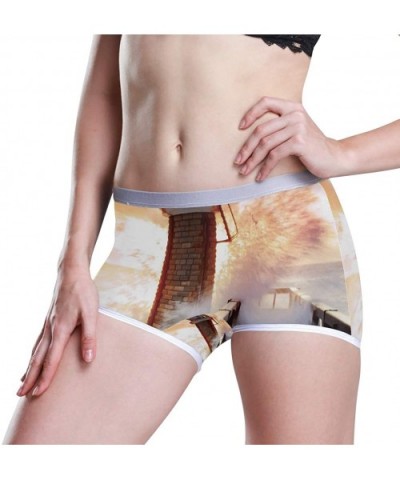 Boyshort Panties Women's St Patrick's Day Shamrock Soft Underwear Briefs - Sunset Lighthouse - C618SXZDRI4 $30.99 Panties