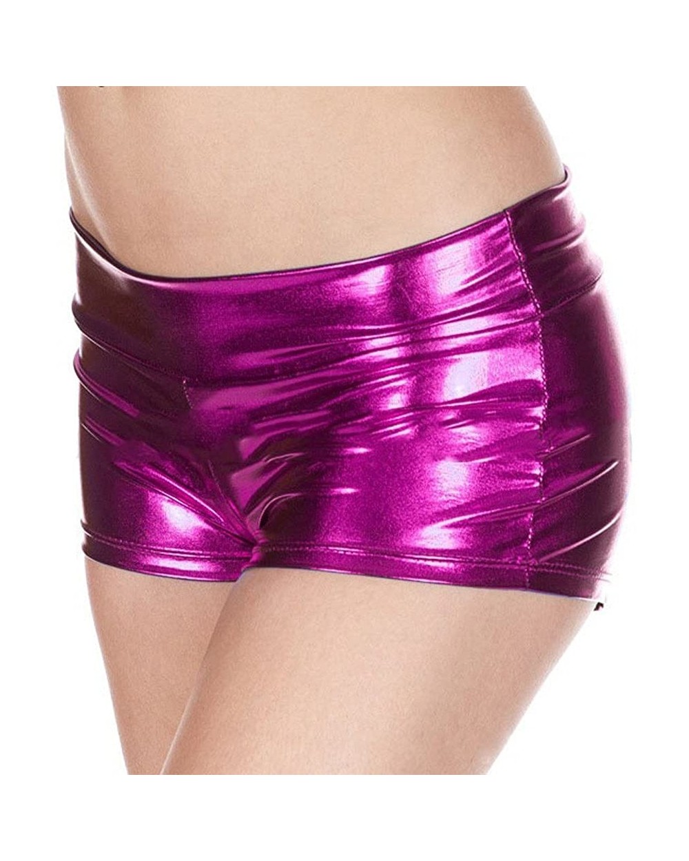 Sexy Lingerie Metallic Rave Booty Dance Shorts Imitation Light Women Short Underwear - Hot Pink - CI1967AK99K $13.83 Bustiers...