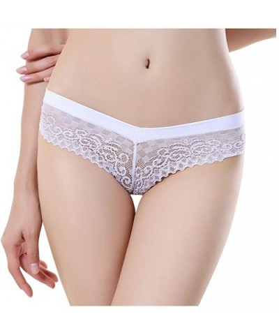 One Size Women Personality Multi-Color Lace Underwear Ladies Bow Underwear - White - CE194L88C5Q $11.14 Robes