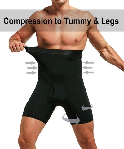 Men Tummy Control Shorts High Waist Slimming Shapewear Body Shaper Leg Underwear Briefs - Black - CZ18SWNHAM6 $29.02 Shapewear