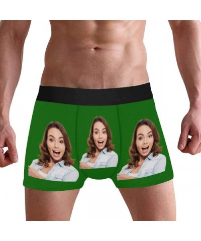 Custom Funny Face Boxers Briefs for Men Boyfriend- Customized Underwear with Picture Grigfriend Wife Photo All Gray Stripe - ...