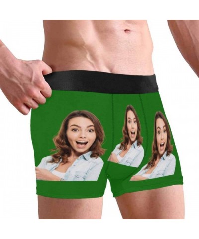 Custom Funny Face Boxers Briefs for Men Boyfriend- Customized Underwear with Picture Grigfriend Wife Photo All Gray Stripe - ...