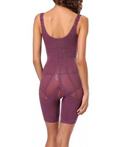 Womens Full Body Corset Waist Trainer Cincher Shaper Underbust Shapewear Bodysuit - Purple - C5182E4QR8S $27.61 Shapewear