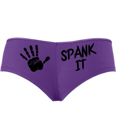 Spank It My Ass with Hand Palm Print BDSM Sexy Boyshort - Black - CB18SSKRXXM $21.79 Panties