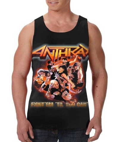 Anthrax Mens Comfort Tank Top Undershirts Black - C119DCU4Z70 $33.56 Undershirts