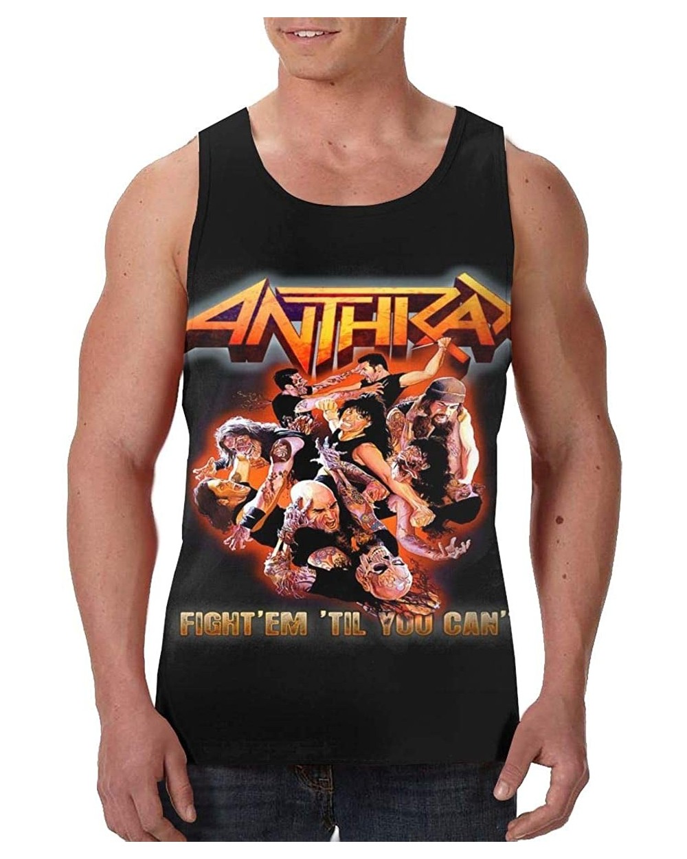 Anthrax Mens Comfort Tank Top Undershirts Black - C119DCU4Z70 $33.56 Undershirts