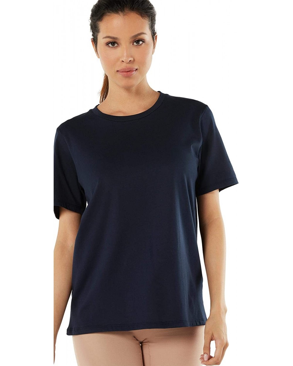 Womens Short-Sleeved Supima Cotton Top - Blue - 1467 - Blu Intenso - CP195I8E6U0 $50.86 Tops