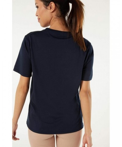 Womens Short-Sleeved Supima Cotton Top - Blue - 1467 - Blu Intenso - CP195I8E6U0 $50.86 Tops