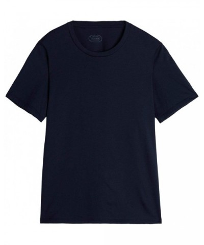 Womens Short-Sleeved Supima Cotton Top - Blue - 1467 - Blu Intenso - CP195I8E6U0 $50.86 Tops