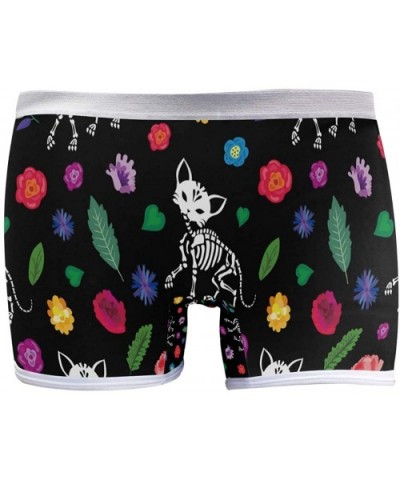 Boyshort Panties Women's Beautiful Blue Butterflies Soft Underwear Briefs - Day of Dead Cats Skull - C918SYTXDUI $30.89 Panties