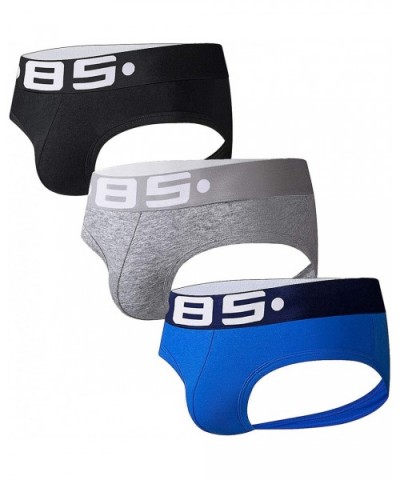 Men's Low Rise G-String Sexy T-String Back Thong Underwear - Blk+gry+blu - CM192DSK8X9 $31.85 G-Strings & Thongs