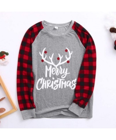 Matching Christmas Pajamas Sleepwear Letter Printed Long Sleeve Tops Green Striped Pajamas Pant Set - Men - CD18AE08YG7 $43.9...