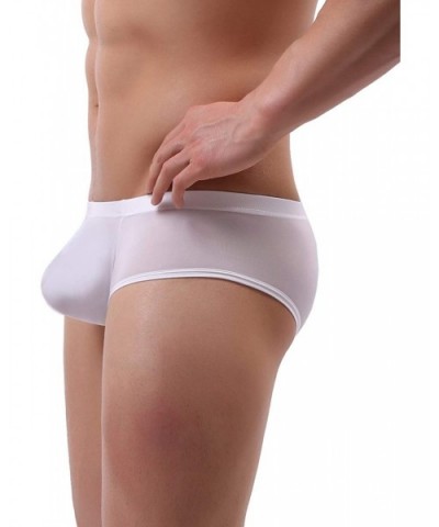 Men Briefs Ice Silk Low Rise Bikini Briefs and Breathable Underwear D8031 - 1-pack White - CL18AUKLKYL $14.61 Briefs