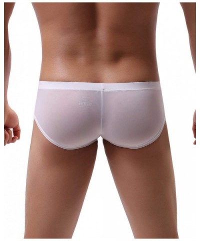 Men Briefs Ice Silk Low Rise Bikini Briefs and Breathable Underwear D8031 - 1-pack White - CL18AUKLKYL $14.61 Briefs