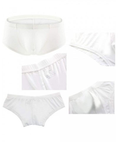 Men Briefs Ice Silk Low Rise Bikini Briefs and Breathable Underwear D8031 - 1-pack White - CL18AUKLKYL $14.61 Briefs