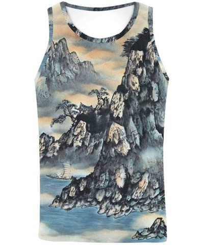 Men's Muscle Gym Workout Training Sleeveless Tank Top Art Skull Day of The Dead - Multi6 - C019DLMDDSH $47.61 Undershirts