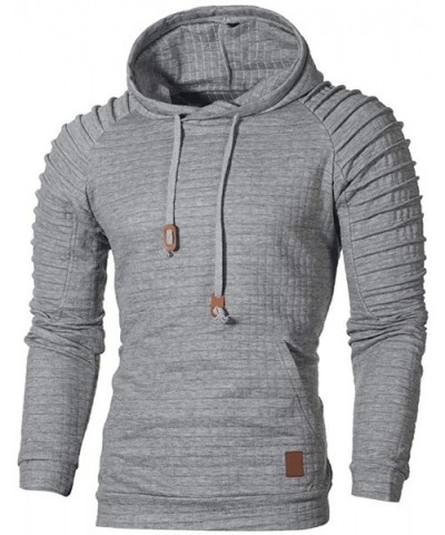 Autumn Long Sleeve Plaid Hoodie Hooded Sweatshirt Top Tee Outwear BlouseMen - Gray - C718M6QAEX2 $45.95 Thermal Underwear