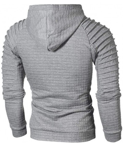 Autumn Long Sleeve Plaid Hoodie Hooded Sweatshirt Top Tee Outwear BlouseMen - Gray - C718M6QAEX2 $45.95 Thermal Underwear