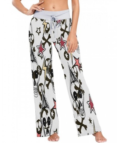 Womens Pajama Lounge Pants Halloween Scary Monsters Wide Leg Casual Palazzo Pj Sleep Pants Girls - Amazing 1 - CL19D42KZL8 $3...