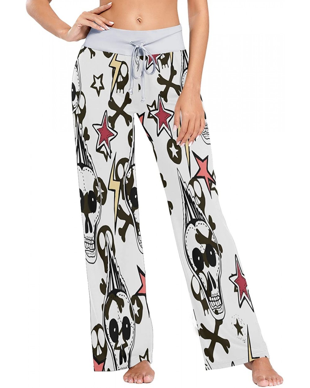 Womens Pajama Lounge Pants Halloween Scary Monsters Wide Leg Casual Palazzo Pj Sleep Pants Girls - Amazing 1 - CL19D42KZL8 $3...