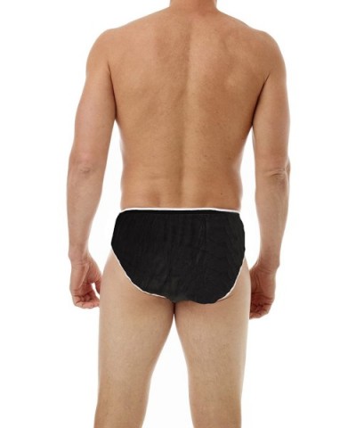 Mens Disposable Underwear Briefs White 10pk - Black - C3116TX1DJ1 $15.99 Briefs