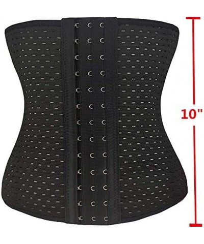 Women's Waist Trainer Corset for Weight Loss Steel Boned Tummy Control Body Shaper with Adjustable Hooks&Eyes - 1 Black - CW1...