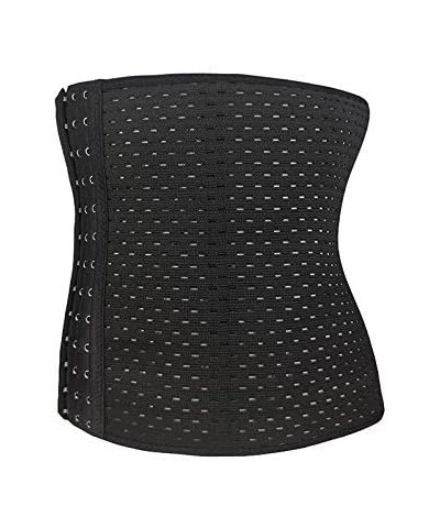 Women's Waist Trainer Corset for Weight Loss Steel Boned Tummy Control Body Shaper with Adjustable Hooks&Eyes - 1 Black - CW1...