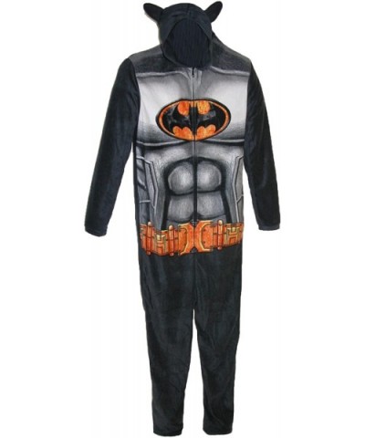 DC Comics Batman Mens Fleece Hooded Costume Caped Union Suit Pajama Blanket Sleeper - C4128PCULF5 $69.62 Sleep Sets