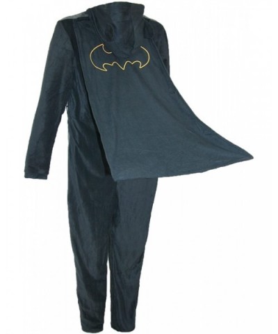 DC Comics Batman Mens Fleece Hooded Costume Caped Union Suit Pajama Blanket Sleeper - C4128PCULF5 $69.62 Sleep Sets