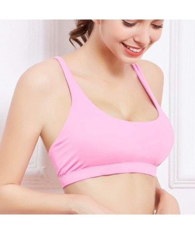 Lingerie for Women Sexy Sports Underwear Bra Without Traces No Steel Pure Color Bra Multicolor to Choose - Pink - CF18YECROGC...