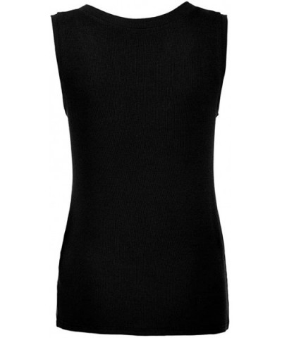 Women's V Neck Sleeveless Lace Trim Spaghetti Strap Camisole Cami Tank Top Vests Base Layer Shirts - X07-black - CO19DLZASC8 ...