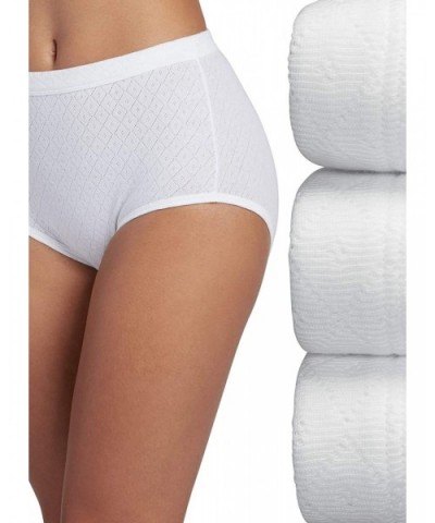 Women's Underwear Elance Breathe Brief - 3 Pack - White - CD12KDAVK6P $37.57 Panties