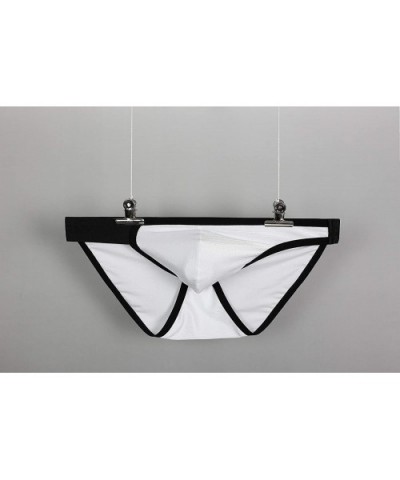 Men's See Through Mesh Bikini Half Pack Briefs Low Rise Stretchy Nylon Thong Underwear - Sap+blu+whi - CT19D887U82 $24.30 Briefs