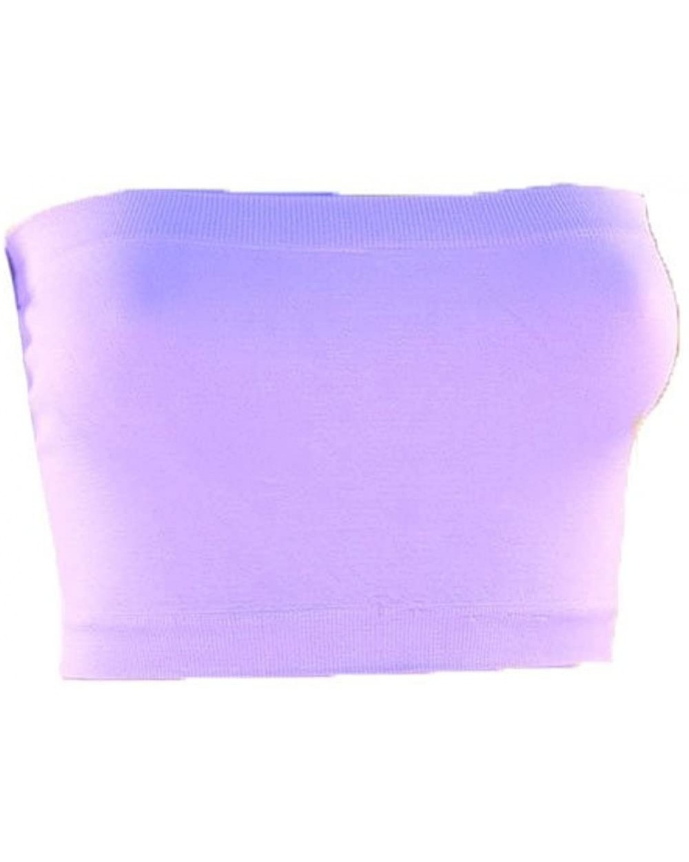 Women's Strapless Base Bandeau Bra One Size Seamless Layering Tube Top - Lavender - C3186459ISY $11.74 Bras