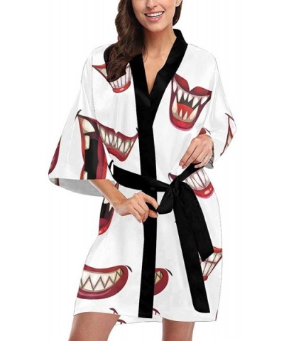 Custom Cute and Fun Monster Women Kimono Robes Beach Cover Up for Parties Wedding (XS-2XL) - Multi 2 - C6194WT460R $75.92 Robes