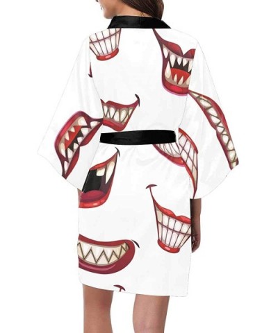 Custom Cute and Fun Monster Women Kimono Robes Beach Cover Up for Parties Wedding (XS-2XL) - Multi 2 - C6194WT460R $75.92 Robes