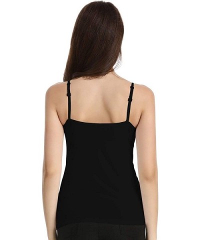 Womens Tank Tops with Built in Bra Adjustable Spaghetti Strap Camisole - Black - CL192HZL9U8 $22.14 Camisoles & Tanks