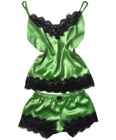 New Sexy Lace Satin Sleepwear Lingerie Temptation Babydoll Underwear Nightdress - Green - C2195AQH977 $15.32 Baby Dolls & Che...