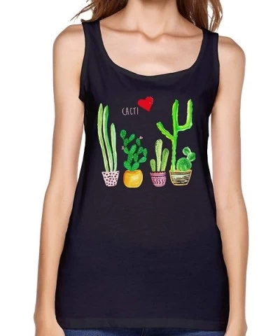 Womens Cacti Cactus Love Sexy Comfy Blouse Summer Blank Tank Top - C818SXS64I5 $37.19 Camisoles & Tanks