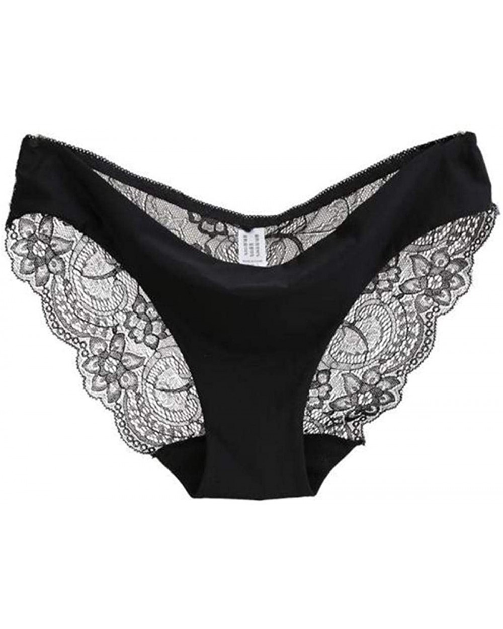 Women lace Panties Seamless Cotton Panty Hollow Briefs Underwear - Black - C918UC9LAXN $13.16 Bustiers & Corsets