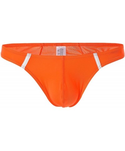 Premium Men's Thong G-String Underwear- Hot Men's Thong Undie- No Visible Lines. - Orange - CK18T02ZLY7 $15.19 G-Strings & Th...