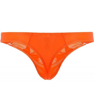 Premium Men's Thong G-String Underwear- Hot Men's Thong Undie- No Visible Lines. - Orange - CK18T02ZLY7 $15.19 G-Strings & Th...